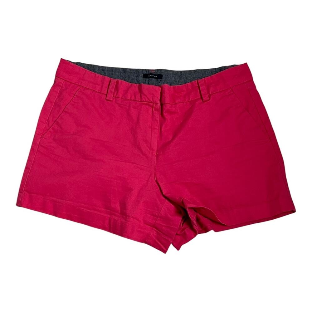 Nautica Pink Chino Shorts Cotton Neutral Basic Everyday Casual Preppy 12